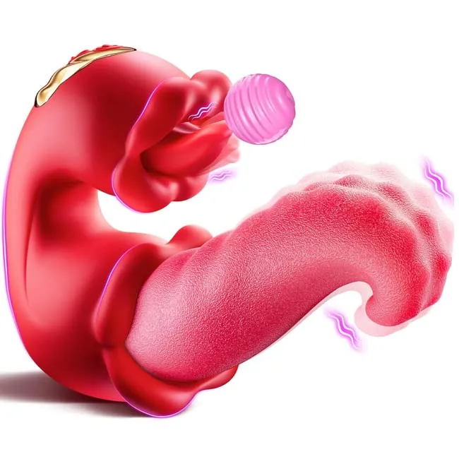 Twin Rose imbottatura G Spot Clitors Sucking Licking Teasing Tongue Vibrator